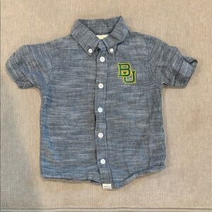 Blue Kids Shirt with Embroidered Logo